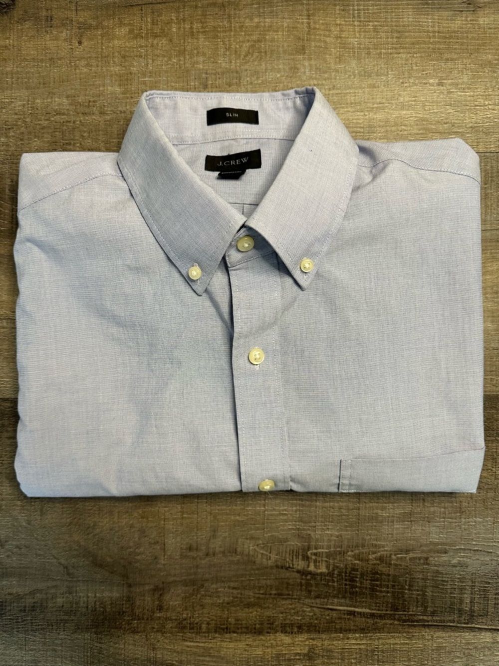 J. Crew Light Blue Casual Button-Down Dress Shirt Preppy - Slim Fit Medium - Picture 12 of 12